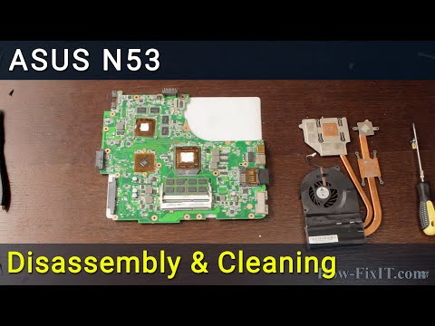 Asus N53 Разборка, чистка вентилятора от пыли и замена термопасты