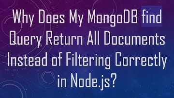 Why Does My MongoDB find Query Return All Documents Instead of Filtering Correctly in Node.js?