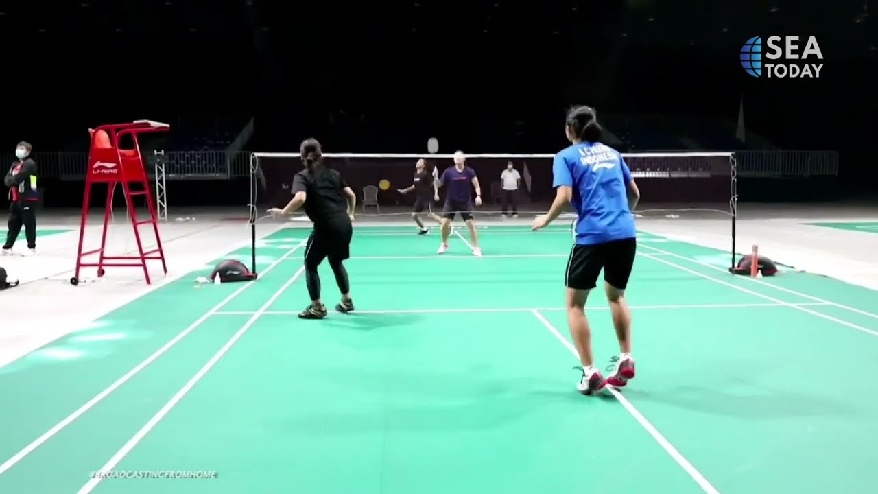 Indonesian Badminton Team Practices Ahead Of Opening Match
