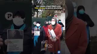 Şubat 2021'de aile nöbeti tutan Uygur Türkü kadın, Türk halkına bu şekilde seslenmişti.