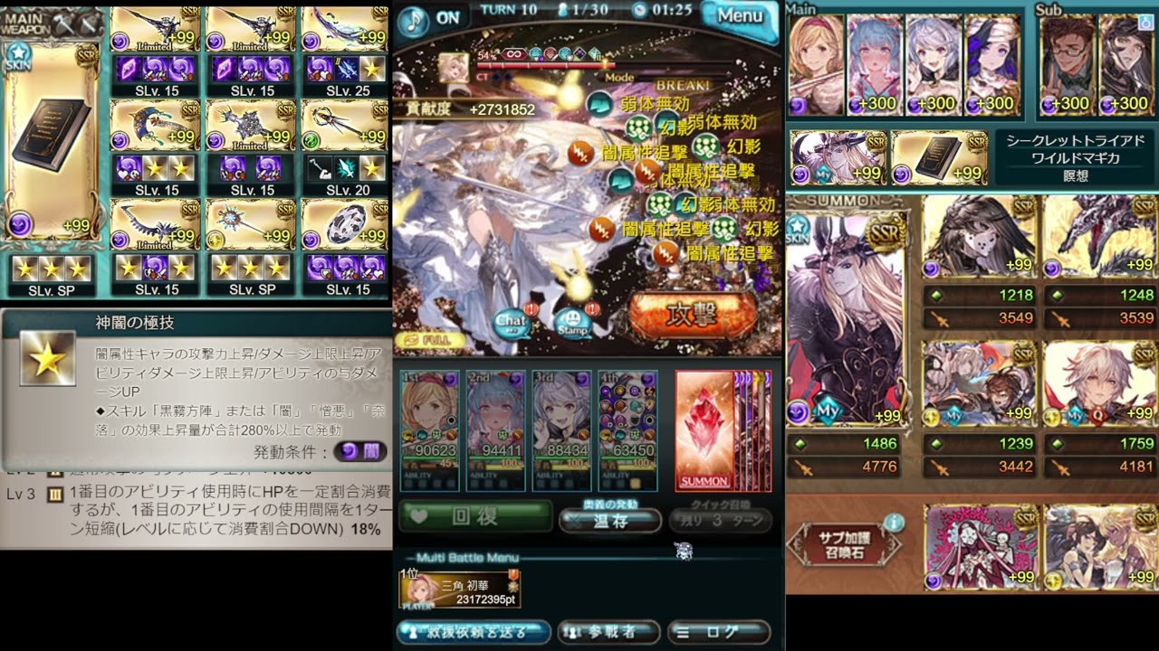 【グラブル】闇古戦場 250HELL フルオート 8:33