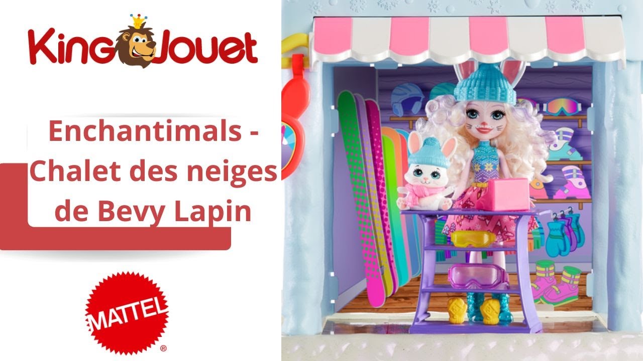 Enchantimals - Chalet des neiges de Bevy Lapin Mattel : King Jouet, Barbie  et poupées mannequin Mattel - Poupées Poupons