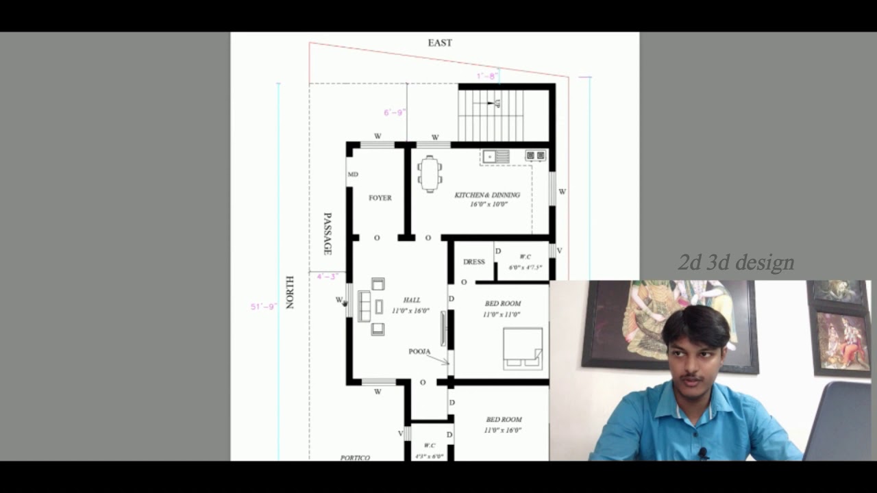 Northt facing building plan as per vastu tamil 28 x 51 - YouTube