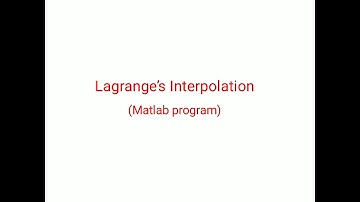 Lagranges interpolation Matlab coding