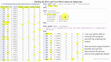 1.11 Finding the first and last observation in Groups and its subgroups