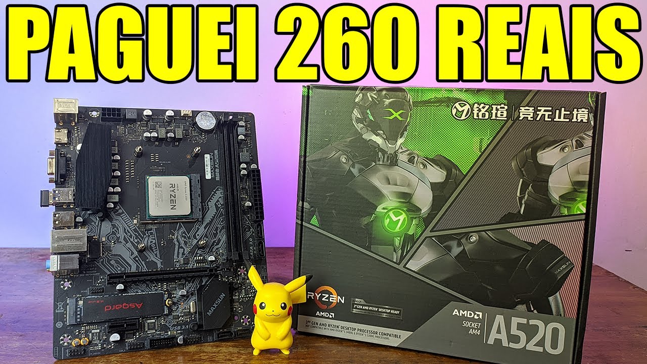 A520 MAXSUN - PLACA MÃE BARATA PARA AMD RYZEN - UNBOXING E TESTE COM ...