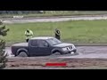 Truck gets stuck in wet concrete