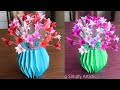 Plastic bottle flower vase craft  paper flowers  home decor ideas