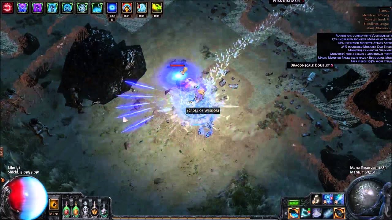Path of Exile CI Crit. Ice Spear Witch (1.3 Bloodlines) YouTube