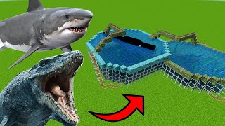 MCPE: How To Make a Mosasaurus & Shark Roller Coaster