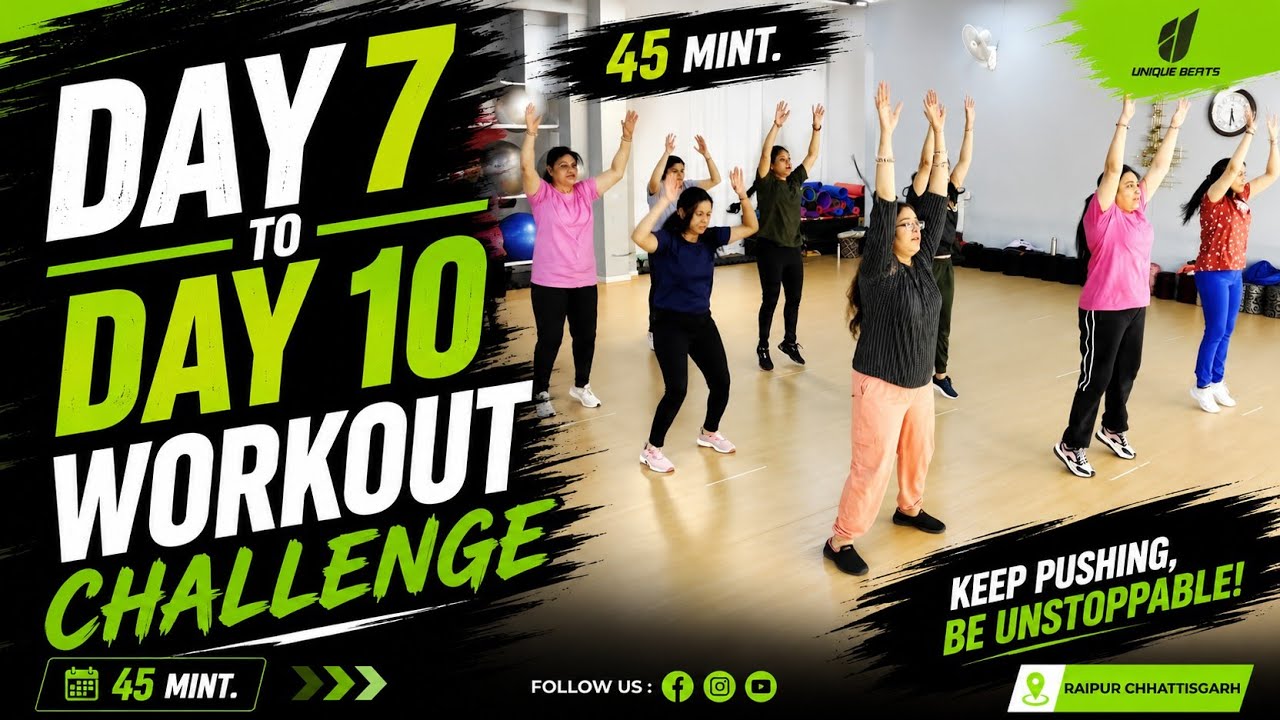 Day 7 Workout Challenge Video | Day 1 To Day 10 | Zumba Fitness With Unique Beats | Vivek Sir
