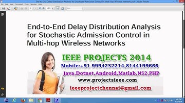 End to End Delay Distribution Analysis for Stochastic Admission Control in Multi hop Wireless Networ