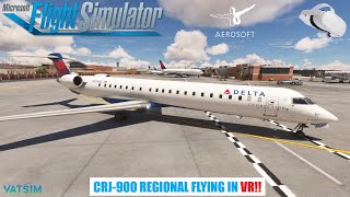 MSFS AEROSOFT CRJ900 In VR + VATSIM LIVE! | ** Regional Lyfe!   New York  Richmond! **