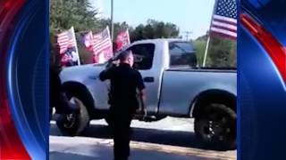 Raw video of Confederate flag rally, birthday party-goers clashing