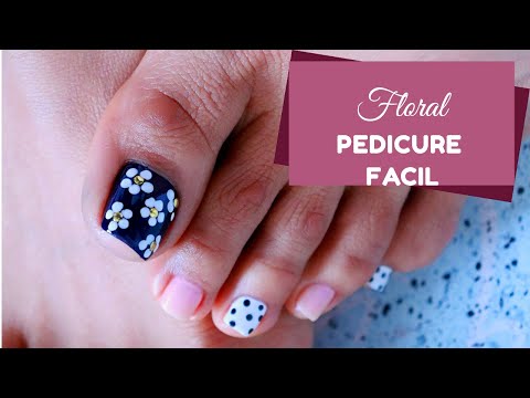 Como hacer Flores en las uñas de los pies/Pedicure facil toe nails  @delaguasirena