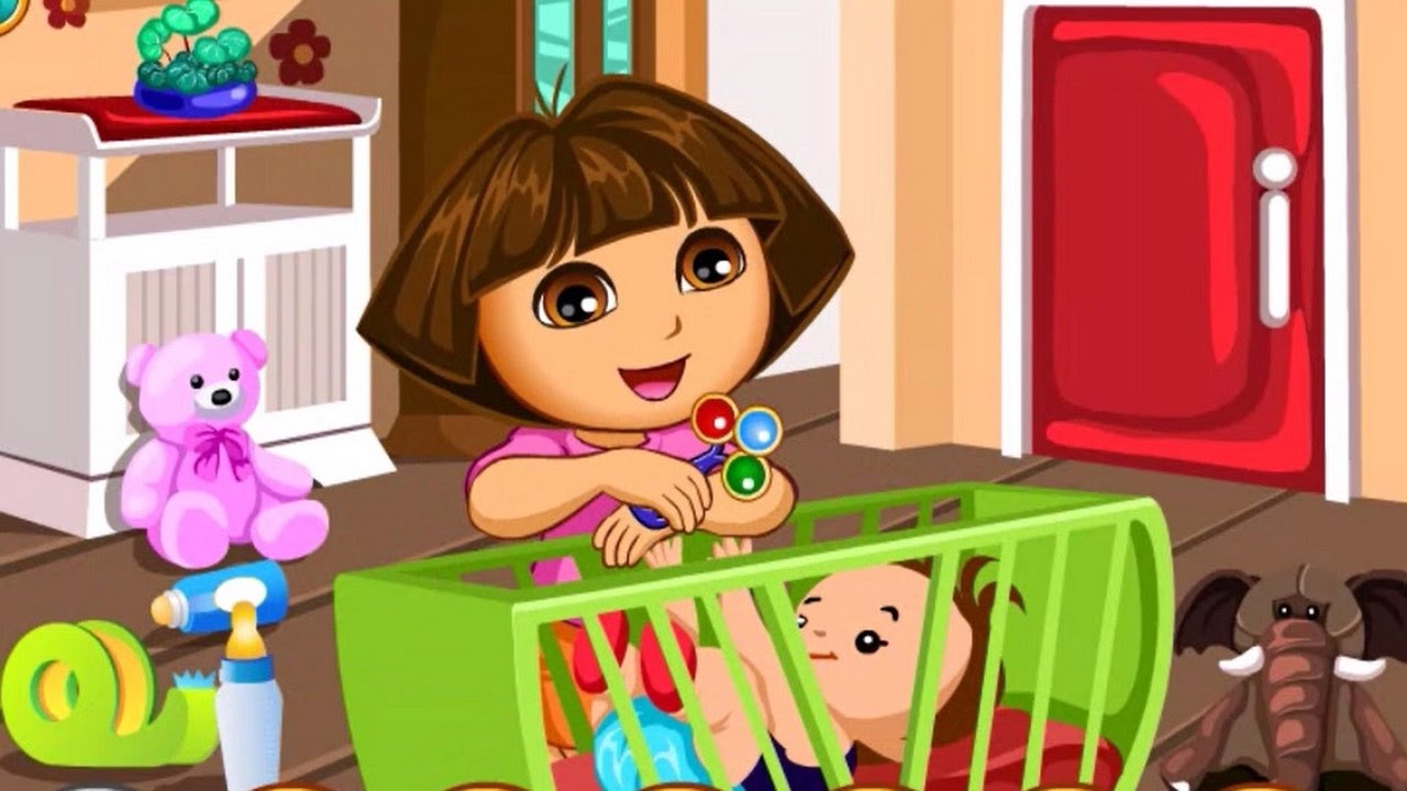 Watch Cute DORA in the Babysitter Slacking Game Episode Best Baby Caring Games - YouTube