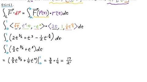 Example Vector Line Integral Over Given Path (Notes 8, pg.5)
