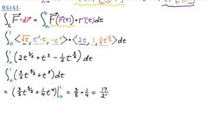 Example Vector Line Integral Over Given Path (Notes 8, pg.5)