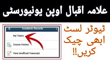 Aiou Autumn 2021 Tutor List ll Aiou Advertisement ll Aiou Tutor List New Method