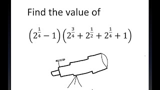 Evaluate (2^(1/4) - 1)(2^(3/4) + 2^(1/2) + 2^(1/4) + 1) arithmetically