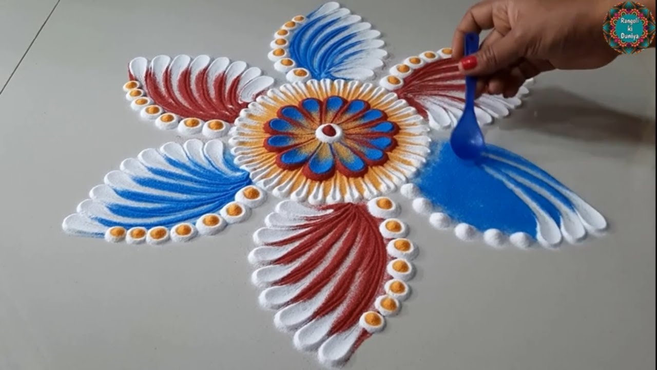 Simple rangoli design fork l unique rangoli designs l rangoli l hanuman ...