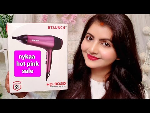 NYKAA hot pink sale | staunch she-3020 2200w hair dryer unboxing | RARA |
