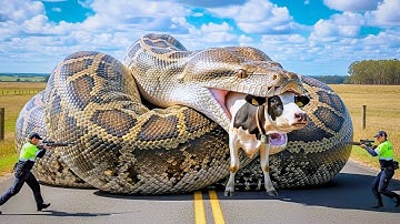 Brave Rescue Team Saves a Helpless Dairy Cow from a Giant Python