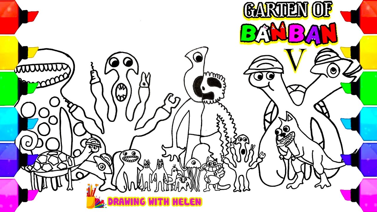 Garten Of Banban 4 New Coloring Pages - JESTERINA Boss Fight / Cartoon - On  & On / NCS MUSIC in 2023