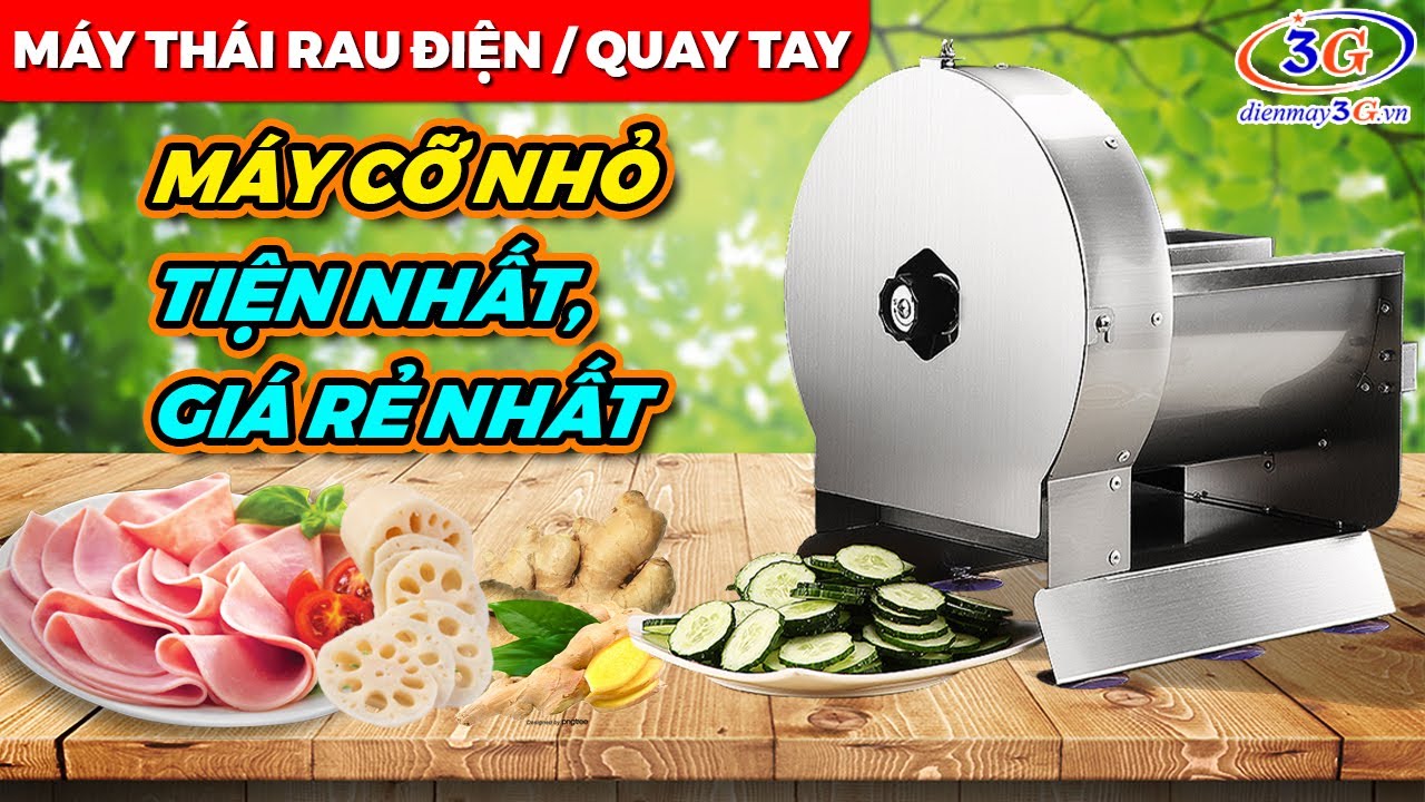 Chi Tiết Máy Thái Lát Rau Củ, Hoa Quả Quay Tay Điện| Điện Máy 3G - YouTube