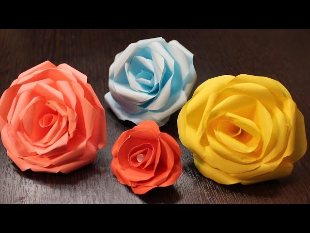Роза из цветной бумаги: видео мастер-класс