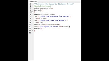 C++ Program to find Speed |Find Speed To Cover Distance in CPP #cppprogramming #cpp #coding #shorts
