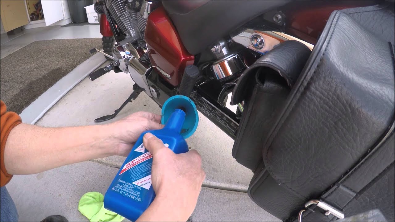 How to Replace Radiator Coolant 2008 honda Shadow Spirit.motorcycle