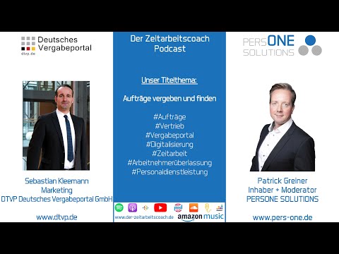 Aufträge vergeben und finden | Sebastian Kleemann von der DTVP GmbH im Zeitarbeitscoach Podcast