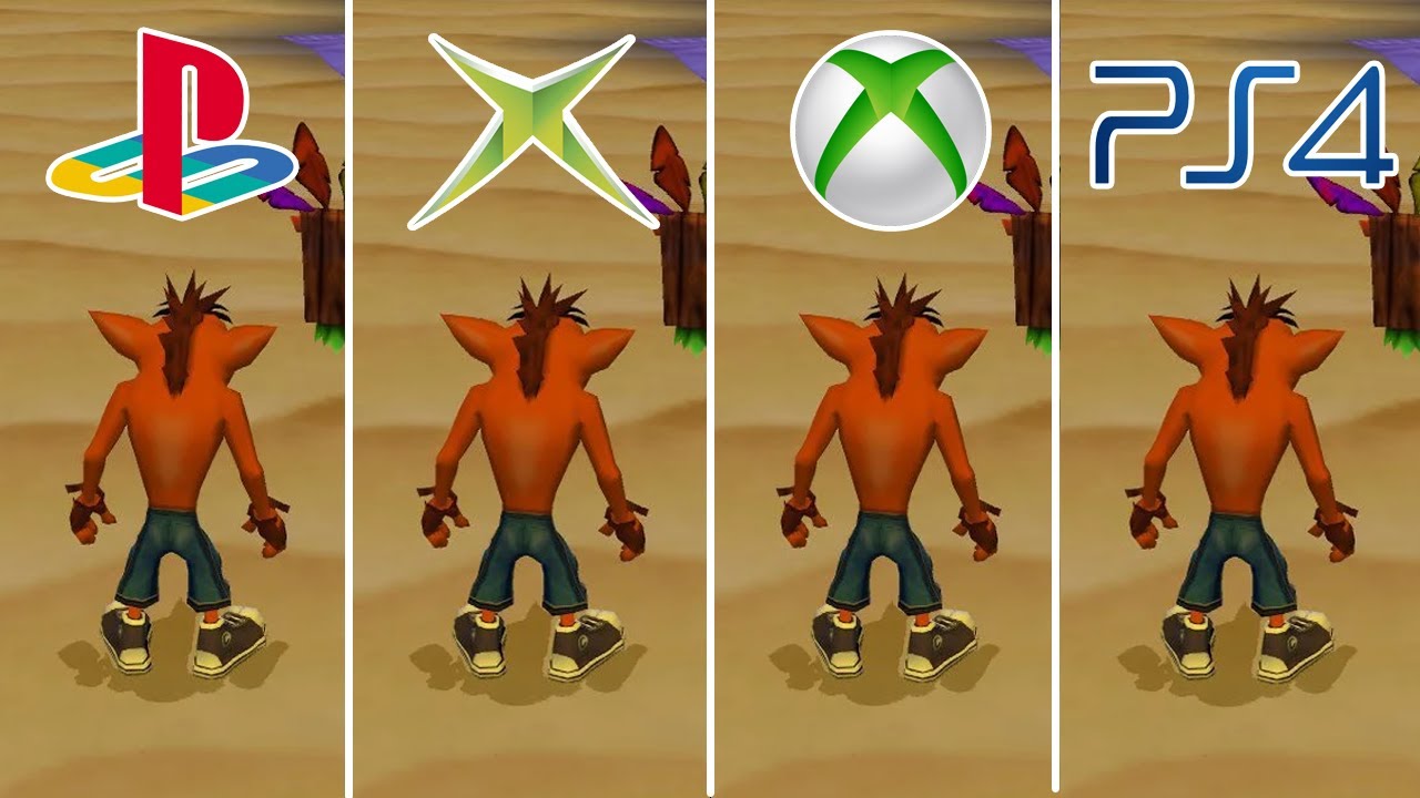 Crash Twinsanity 2004 PS2 vs XBOX vs XBOX 360 vs PS4  Graphics Comparison