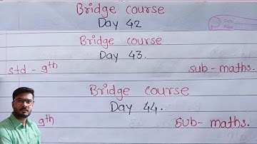 Bridge course day 42, 43 and 44 class 9 maths exercise solution for English medium setu abhyaskram