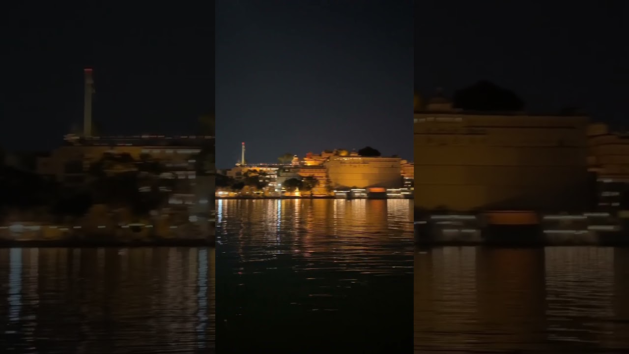 Night view of Udaipur Pichola Lake ￼