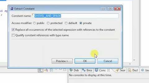 Extract Constant using Eclipse