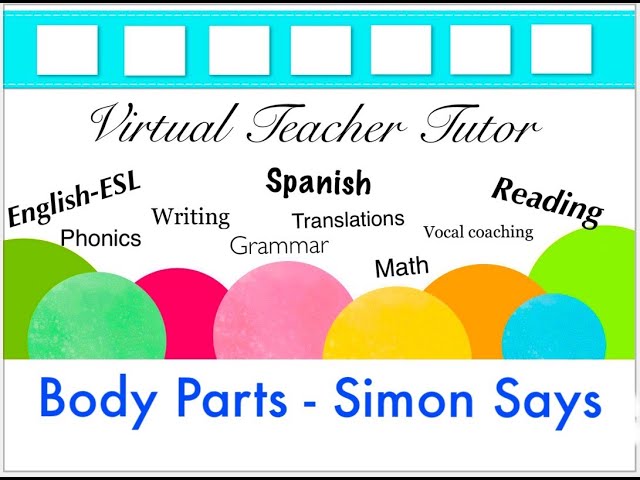 Aula de inglês do 5° ano The body - brincadeira do simon says ( macaquinho  mandou)