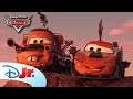 Lightning McQueen and Mater (Almost) Stop a Battle! 💥 | Cars on the Road | Pixar Cars | @disneyjr