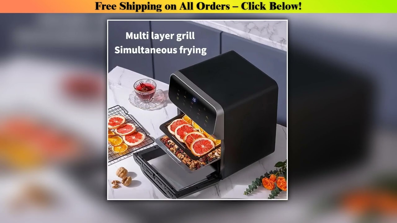 10L Large Capacity Electric Air Fryers Oil-free Automatic Household Kitchen 360Baking Convection