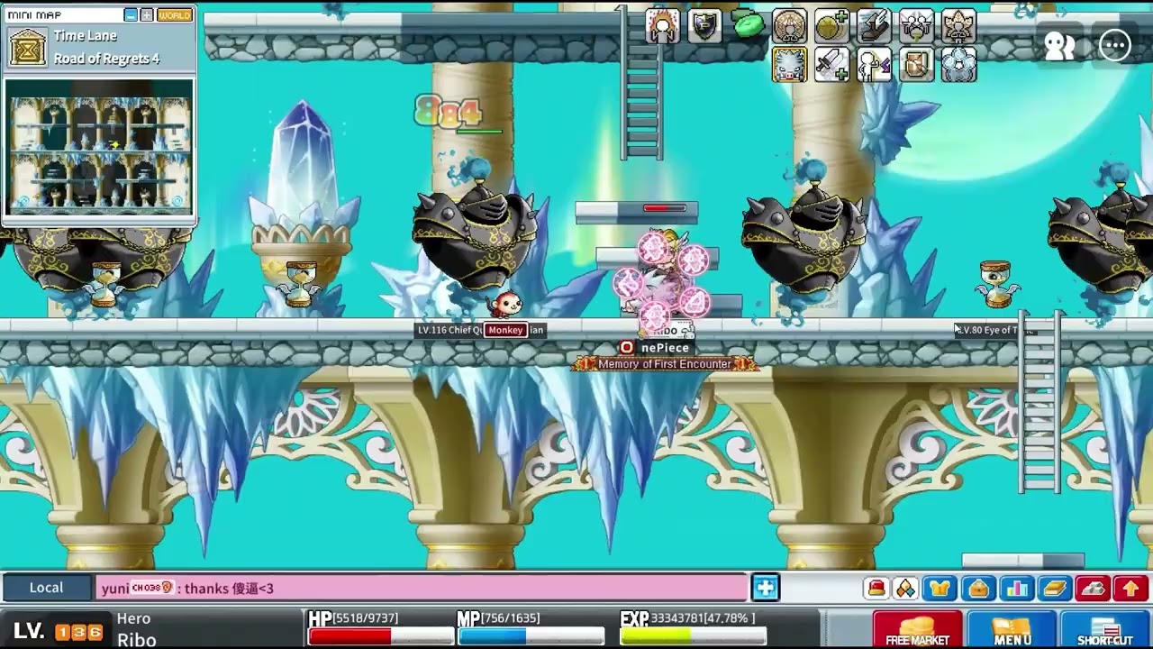 Maplestory Worlds Artale 136 Hero Grinding at Road of Regrets 4 (1.95m/10)