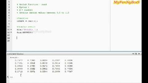 Matlab Function - Random array-rand( )