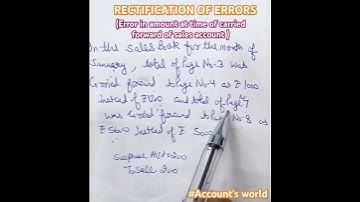 Error at time of carried forward||Rectification of error||#Rectify entry #class11th #shorts #account