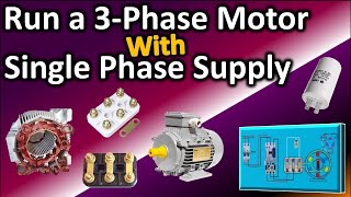 How to run 3 phase motor on single phase supply / single phase to 3 phase converter / 3 phase wiring