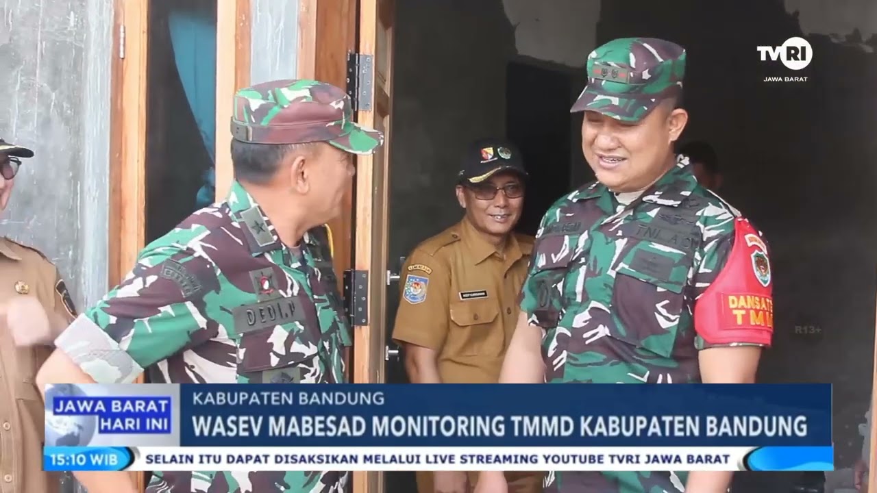 Dandim 0624 Dampingi Wasev Tinjau Sasaran TMMD Ke-127 di Cipelah Kab. Bandung.