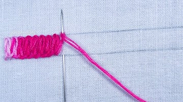 Very pretty rosette chain stitch sewing tutorial for beginners | Basic embroidery tutorial