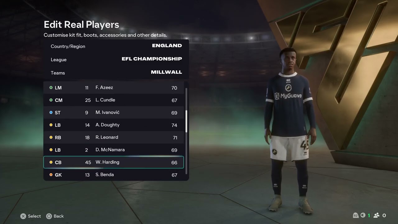 FC 26 Millwall Overall Player Ratings