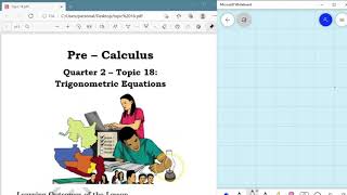 Pre-calculus topic 18: Trigonometric Equations