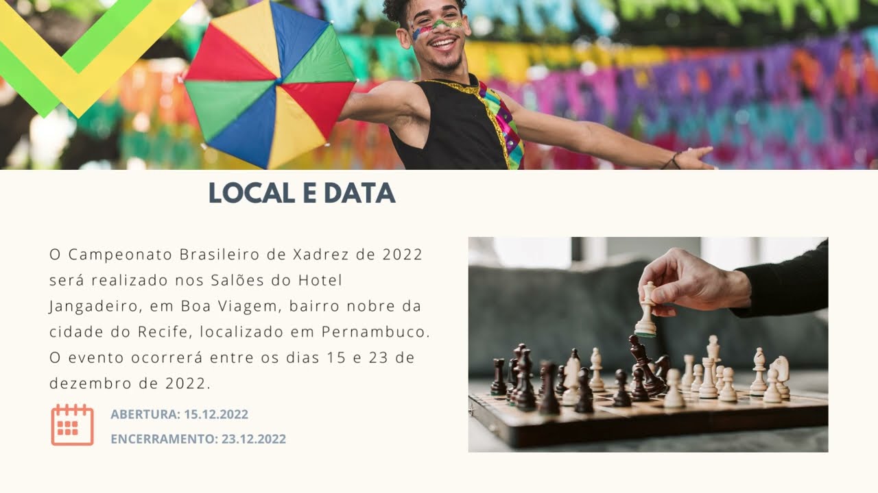 Recife (PE) vai sediar o Campeonato Brasileiro Absoluto de Xadrez