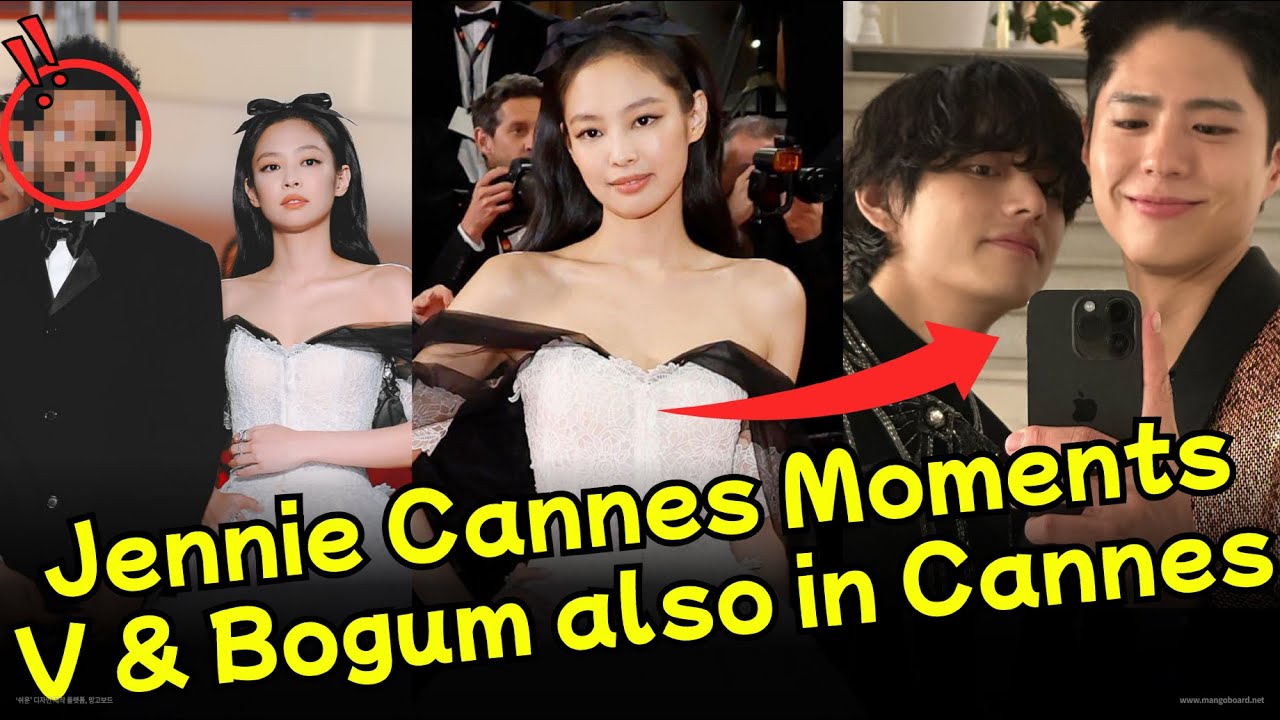 Taehyung & Lisa Arrive at Celine Fashion Show in Cannes Jennie Red Carpet  live festival 2023 idol 